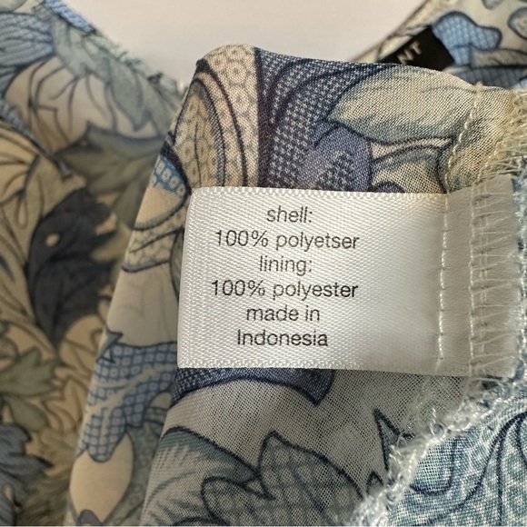 Lane Bryant Blue and White Leaf Print Sleeveless Top size 14 - Picture 6 of 6